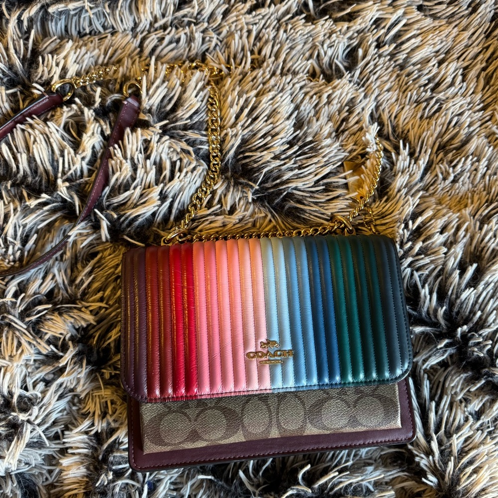 Coach Klare Crossbody With Rainbow Linear Quilting in VGUC